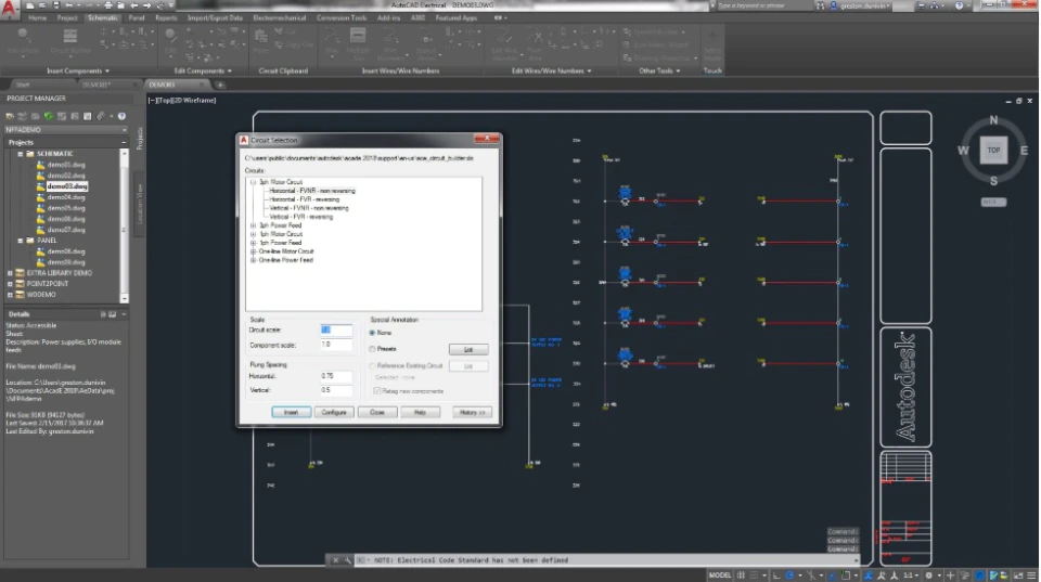 screenshot of AutoCAD Electrical